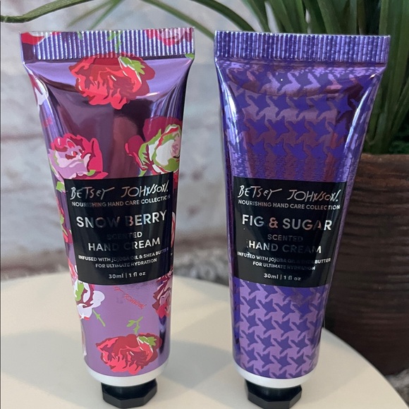 Betsey Johnson Other - Betsey Johnson Snowberry and Fig & Sugar Hand Cream Duo - Floral Purple and Pink